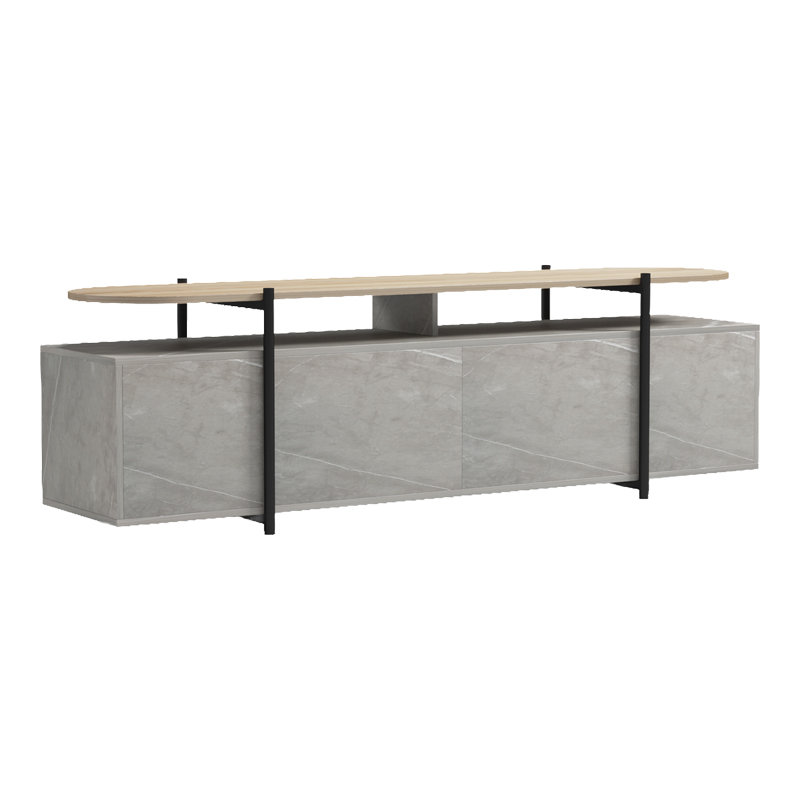 Medousa pakoworld sonoma TV cabinet with grey-beige marble finish 160x35.5x50cm