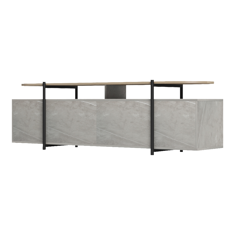 Medousa pakoworld sonoma TV cabinet with grey-beige marble finish 160x35.5x50cm