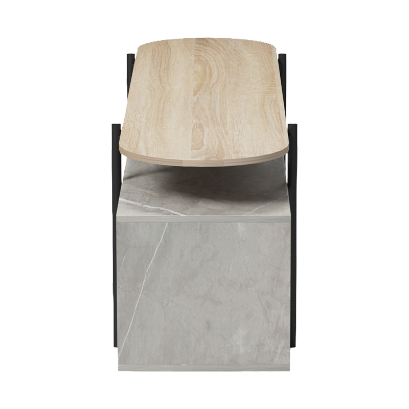 Medousa pakoworld sonoma TV cabinet with grey-beige marble finish 160x35.5x50cm