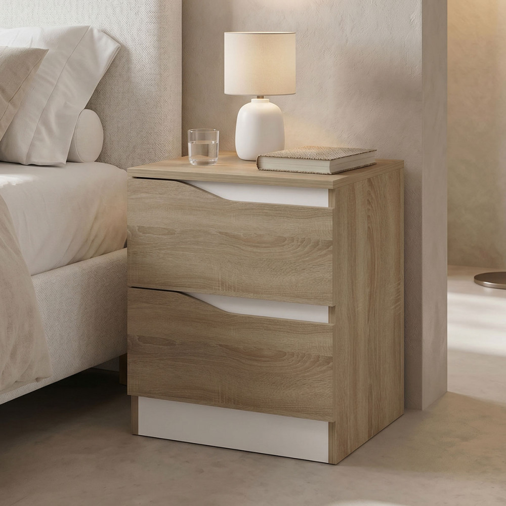 Bedside table Verena pakoworld sonoma-white 40x40x50cm
