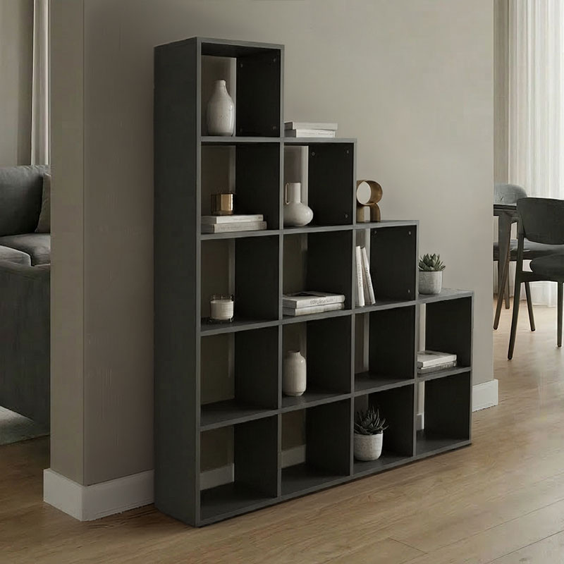 Scala pakoworld anthracite bookcase 129.5x29x129.5cm