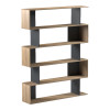 Tetri bookcase pakoworld sonoma-anthracite 121.8x25.4x158.8cm