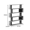 Tetri bookcase pakoworld sonoma-anthracite 121.8x25.4x158.8cm