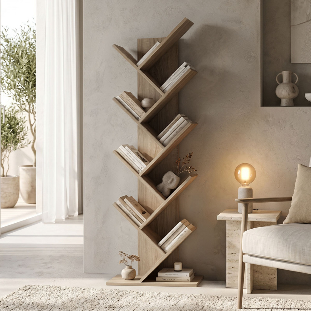 Bookcase Fyllo pakoworld sonoma 50x25x141.5cm