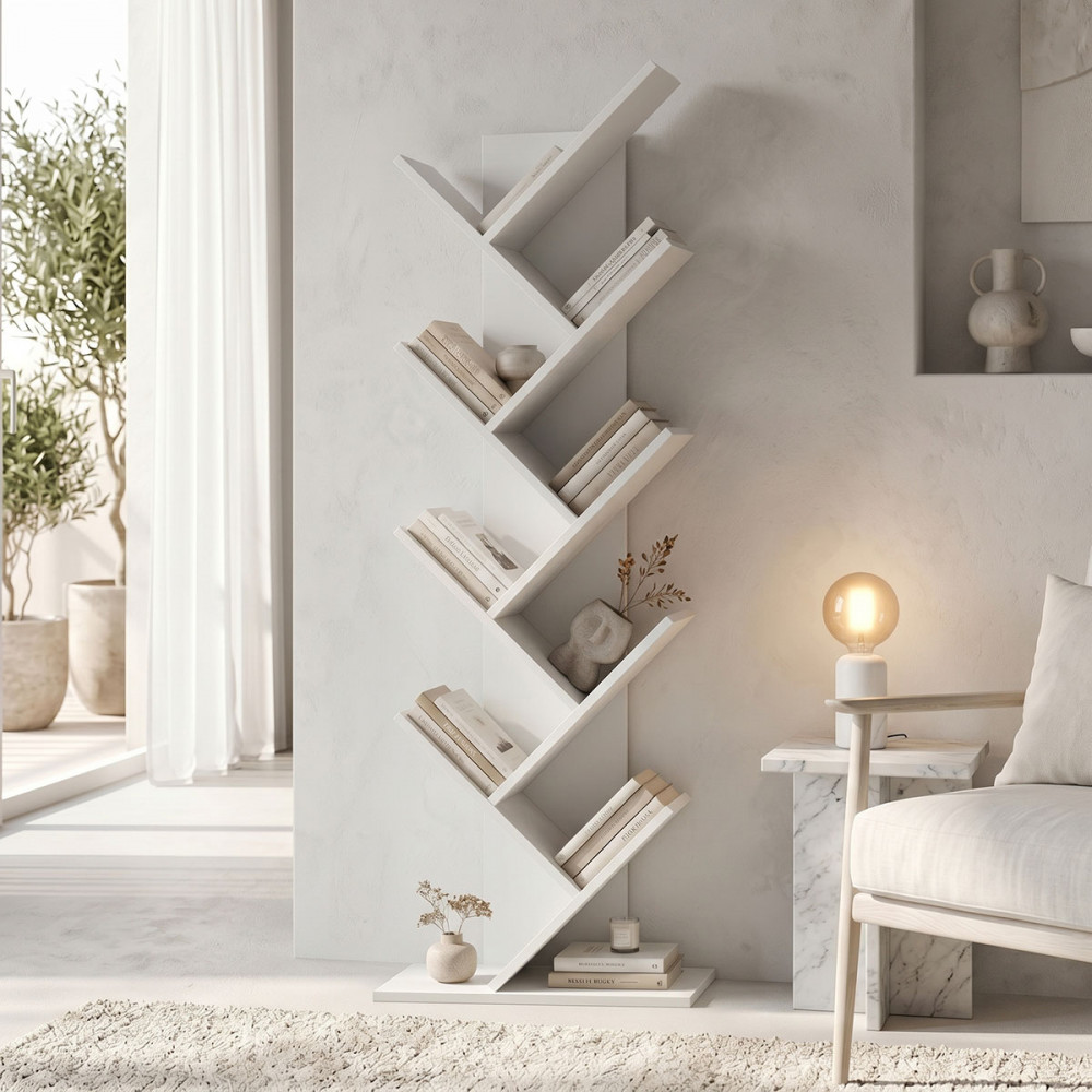 Bookcase Fyllo pakoworld white 50x25x141.5cm