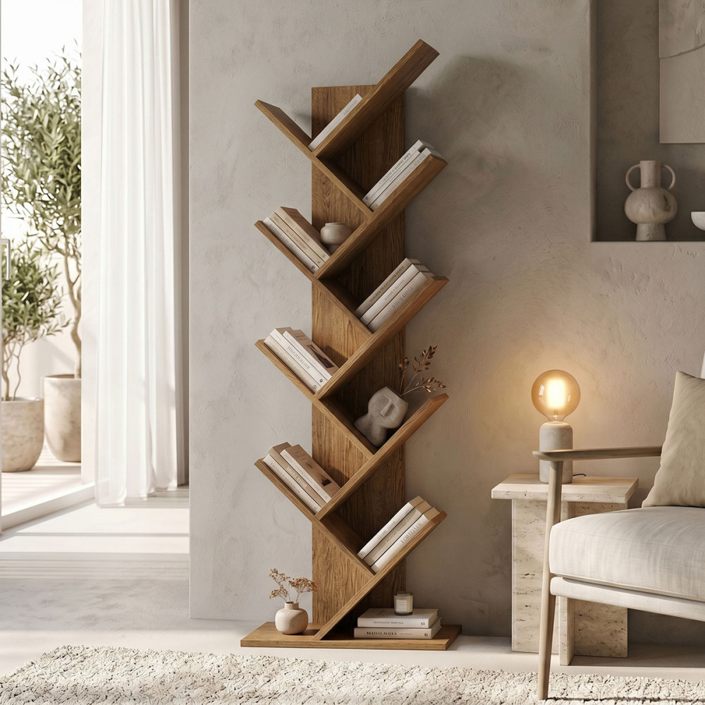 Bookcase Fyllo pakoworld walnut 50x25x141.5cm