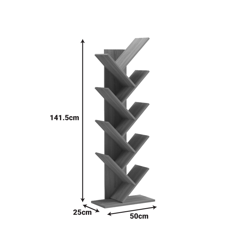 Bookcase Fyllo pakoworld walnut 50x25x141.5cm