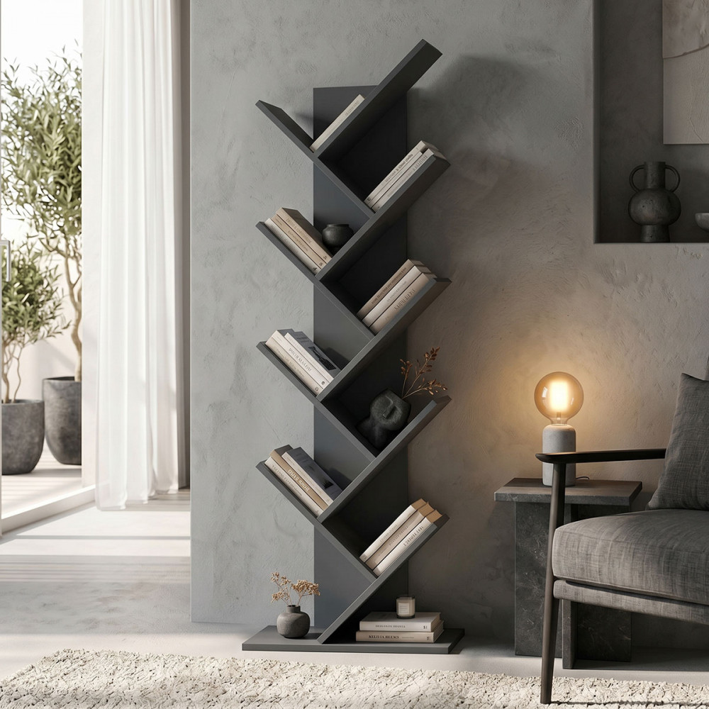 Bookcase Fyllo pakoworld anthracite 50x25x141.5cm