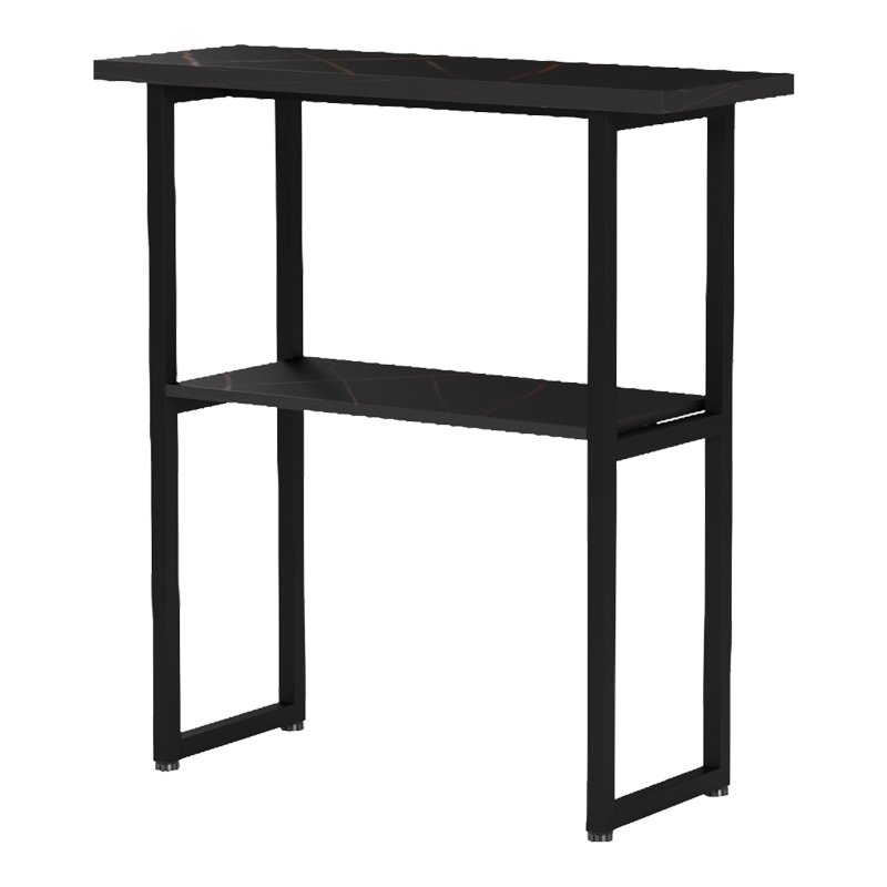 Κονσόλα Solain pakoworld μαύρο εφε μαρμάρου-μαύρο μέταλλο 79x29x85εκ