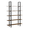 Bookcase-Shelf Varous pakoworld walnut-black metal 120x28x180cm