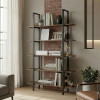 Bookcase-Shelf Varous pakoworld walnut-black metal 120x28x180cm