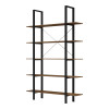 Bookcase-Shelf Varous pakoworld walnut-black metal 120x28x180cm