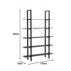 Bookcase-Shelf Varous pakoworld walnut-black metal 120x28x180cm