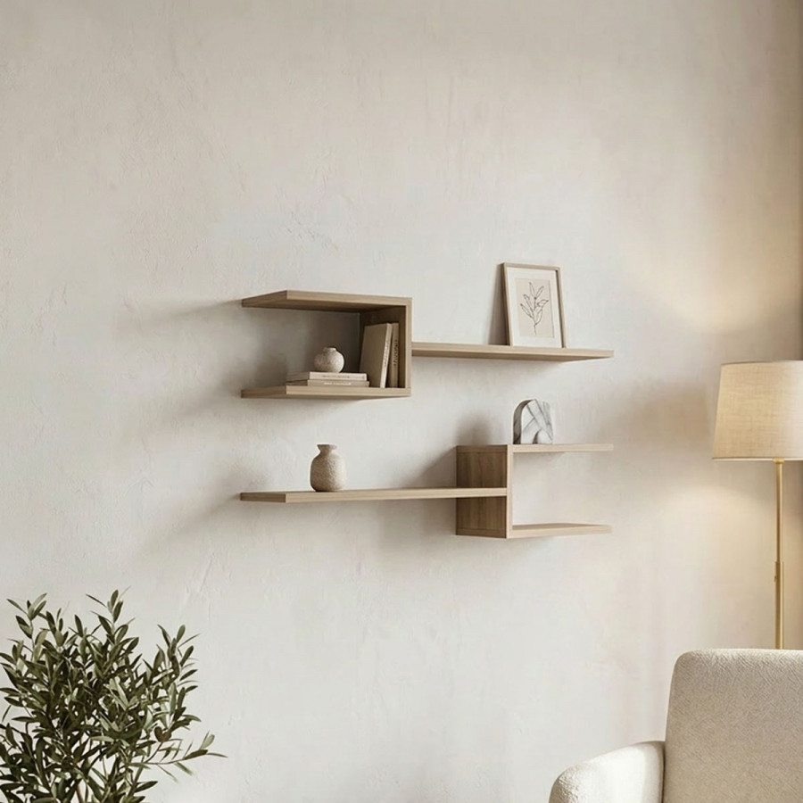 Wall shelf Galler pakoworld sonoma 79x19.5x18cm