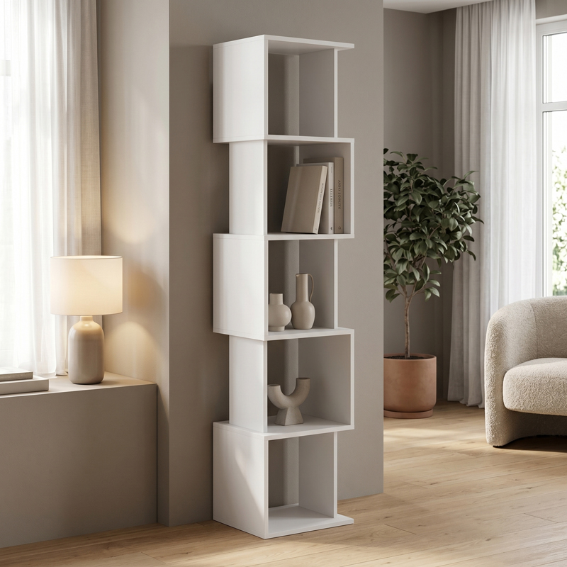Cubik pakoworld white bookcase 35x30x161cm