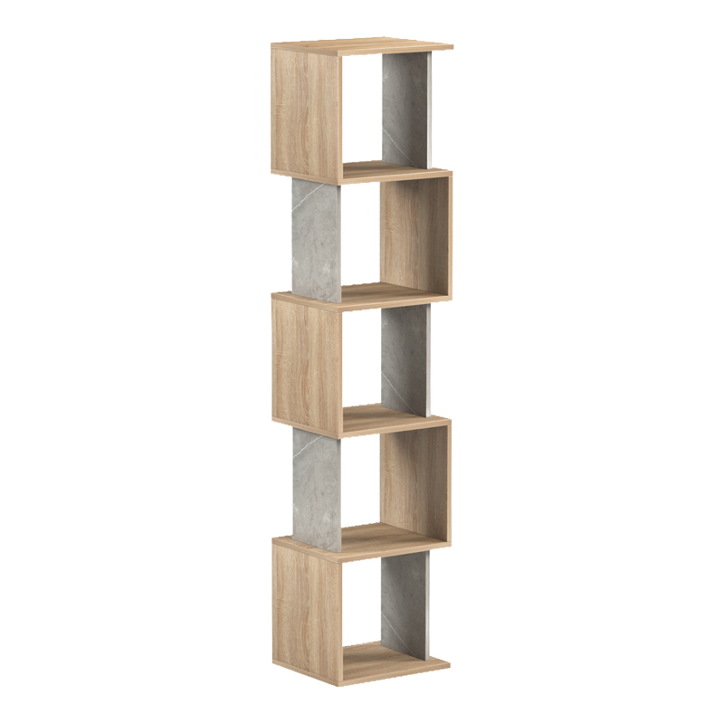 Cubik pakoworld sonoma with grey beige marble look bookcase 35x30x161cm