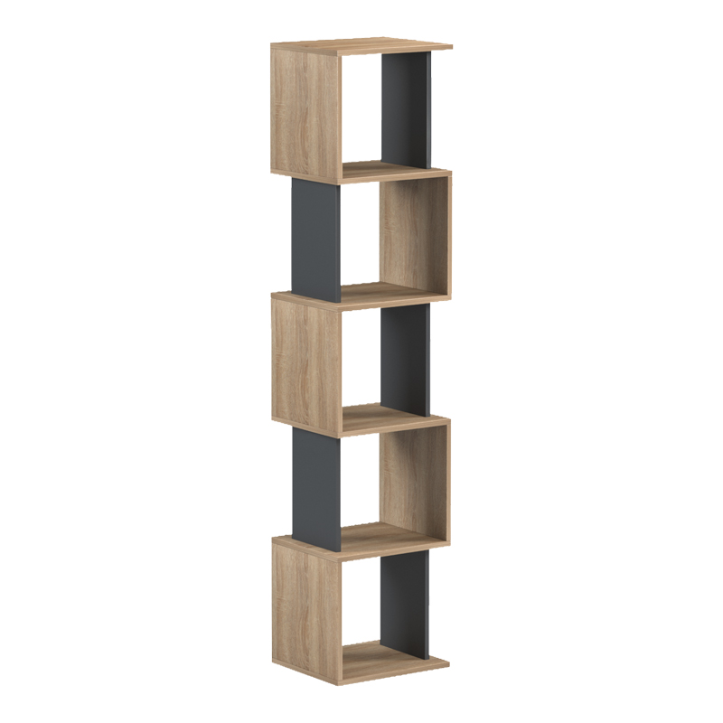 Cubik pakoworld sonoma -anthracite  bookcase 35x30x161cm