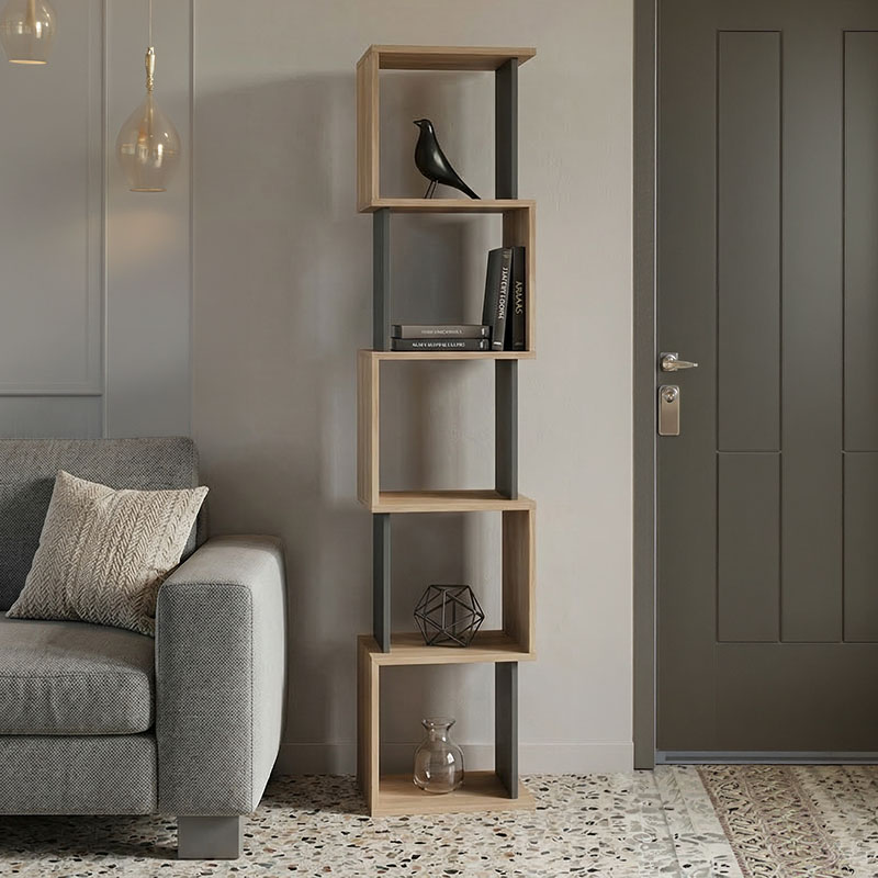 Cubik pakoworld sonoma -anthracite  bookcase 35x30x161cm