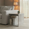 Doublo side table pakoworld grey beige marble look 40x35x40cm