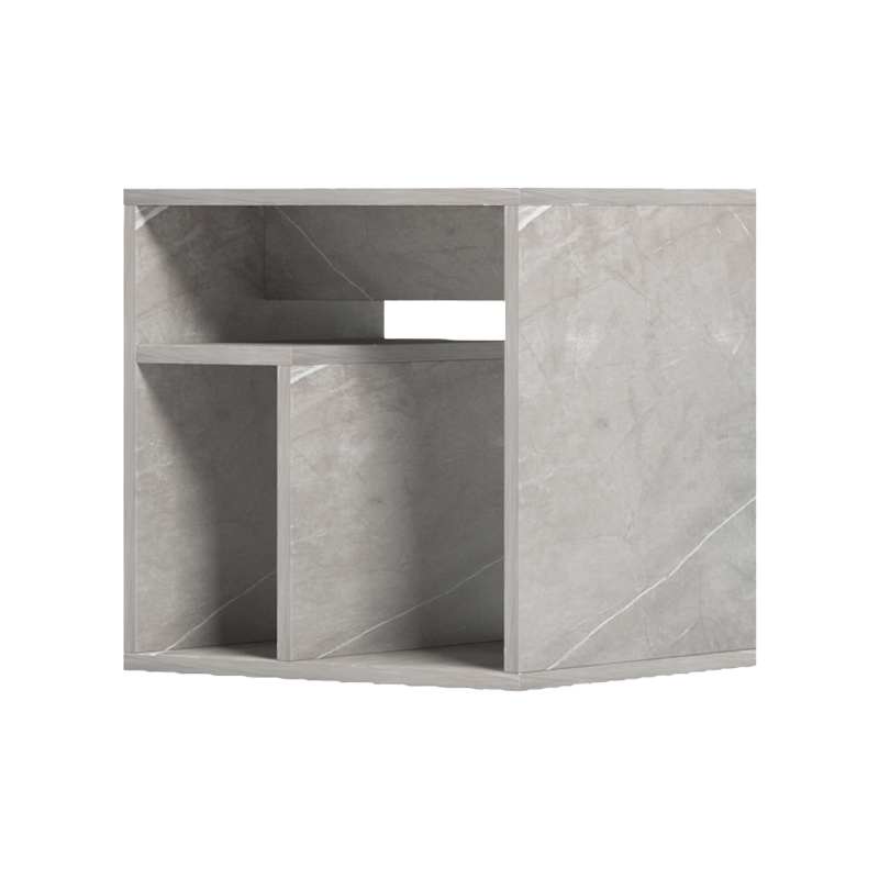 Doublo side table pakoworld grey beige marble look 40x35x40cm