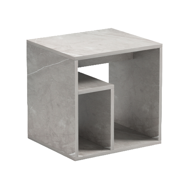 Doublo side table pakoworld grey beige marble look 40x35x40cm
