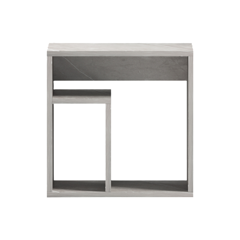 Doublo side table pakoworld grey beige marble look 40x35x40cm