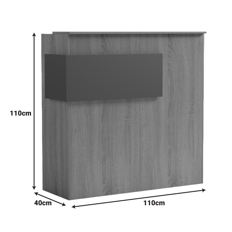 Γραφείο reception Optima pakoworld με led sonoma-λευκή όψη μαρμάρου 110x40x110εκ