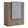 Reception desk Zowel pakoworld with LED sonoma-white marble look 90x40x110cm