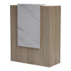 Reception desk Zowel pakoworld with LED sonoma-white marble look 90x40x110cm