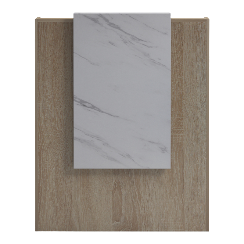 Reception desk Zowel pakoworld with LED sonoma-white marble look 90x40x110cm