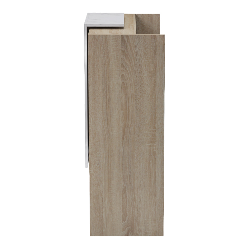 Reception desk Zowel pakoworld with LED sonoma-white marble look 90x40x110cm