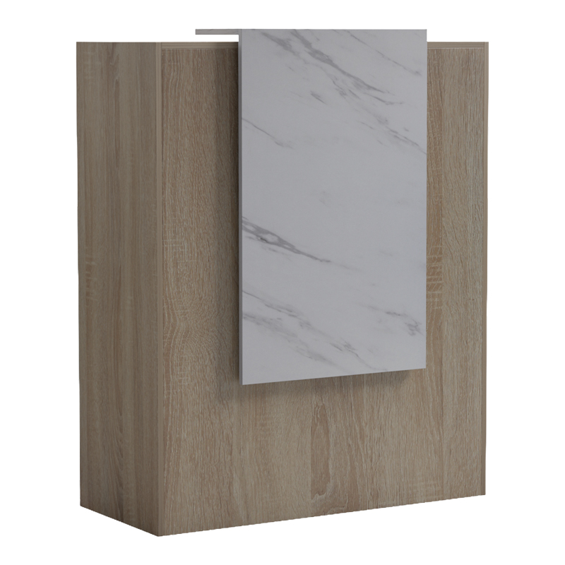 Reception desk Zowel pakoworld with LED sonoma-white marble look 90x40x110cm