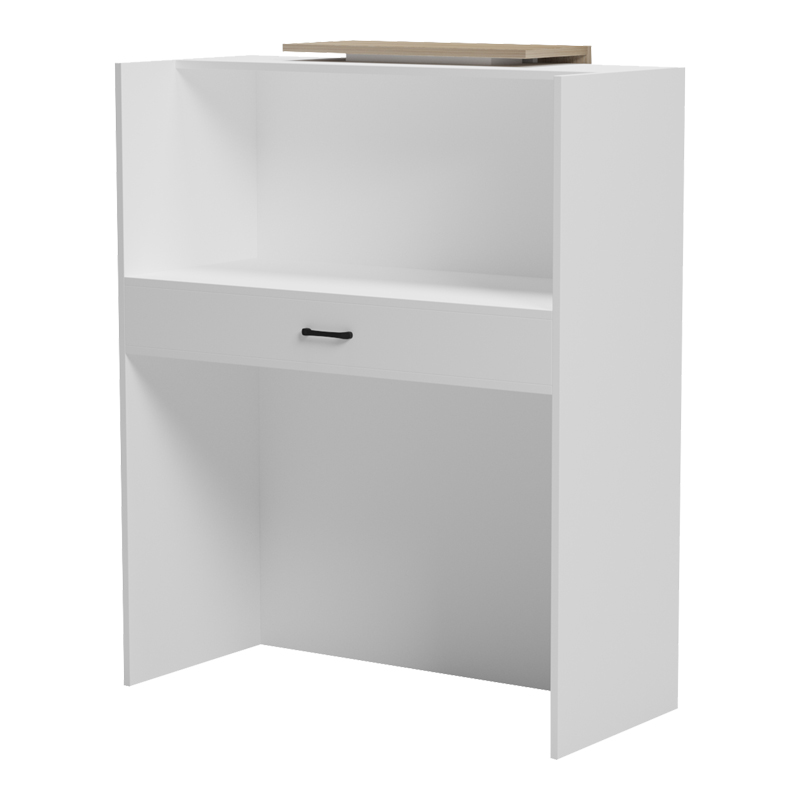 Reception desk Zowel pakoworld with LED white - sonoma 90x40x110cm