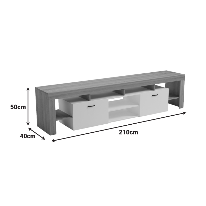 Liner TV cabinet pakoworld sonoma-white 210x40x50cm