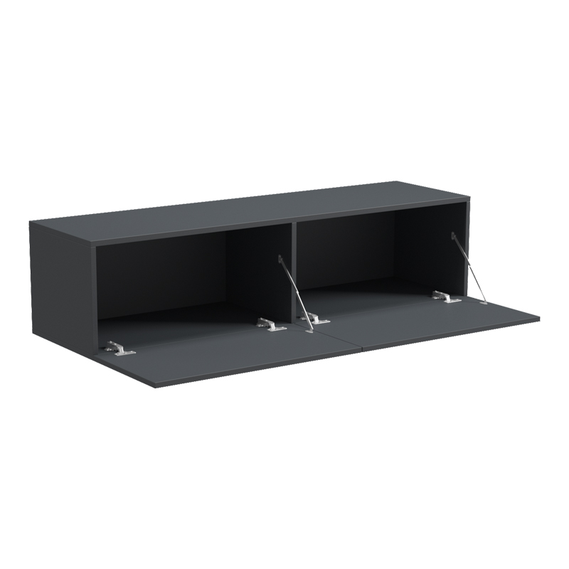 Wall-mounted TV cabinet with led Rival pakoworld anthracite 120x35x30cm