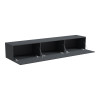 Wall-mounted TV cabinet with led Rival pakoworld anthracite 180x35x30cm