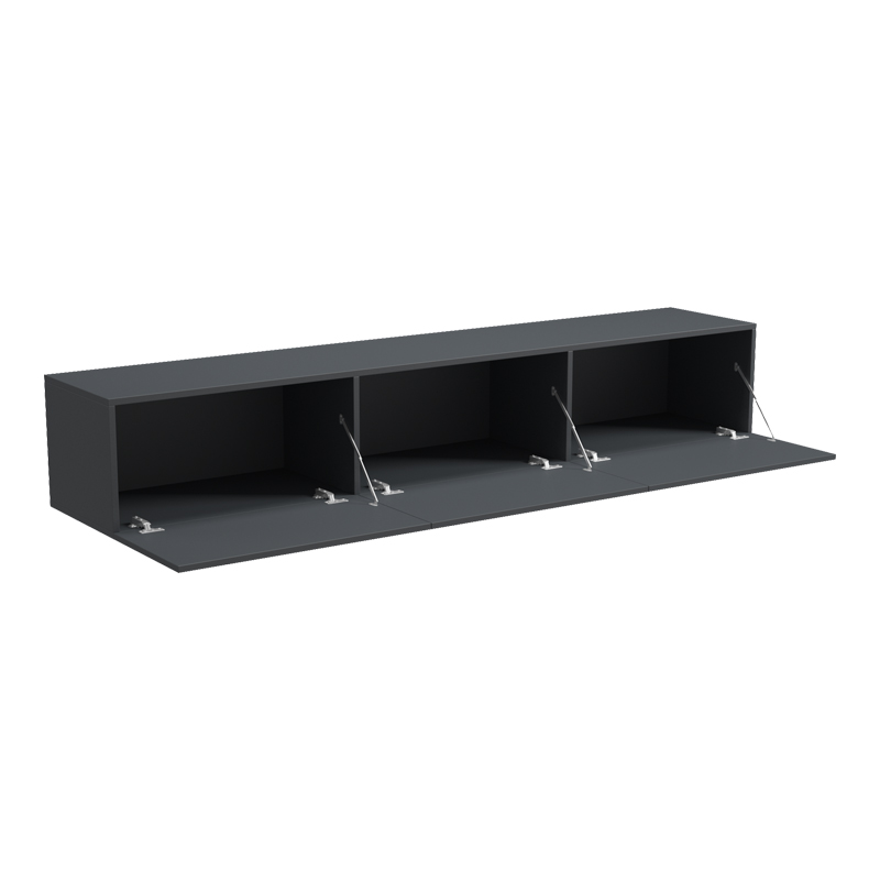 Wall-mounted TV cabinet with led Rival pakoworld anthracite 180x35x30cm