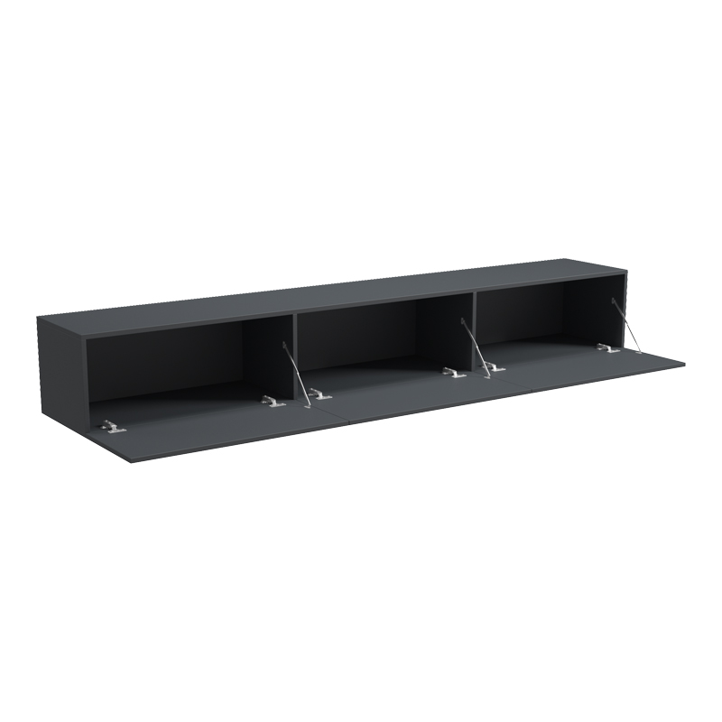 Wall-mounted TV cabinet with led Rival pakoworld anthracite 210x35x30cm