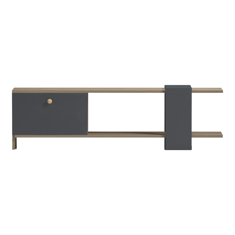 Έπιπλο τηλεόρασης Standi pakoworld σε sonoma-ανθρακί 120x25x36.8εκ