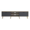 Έπιπλο τηλεόρασης Gorna pakoworld sonoma-ανθρακί 180x35x48.6εκ