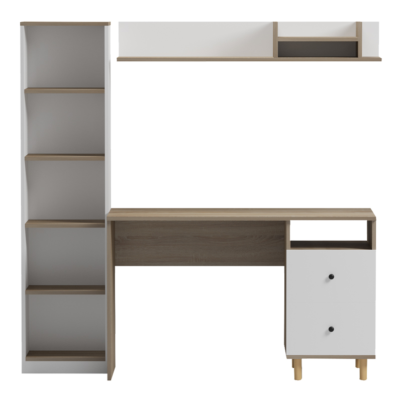 Σύνθεση γραφείου Kontor pakoworld sonoma-λευκό 120x50x160εκ