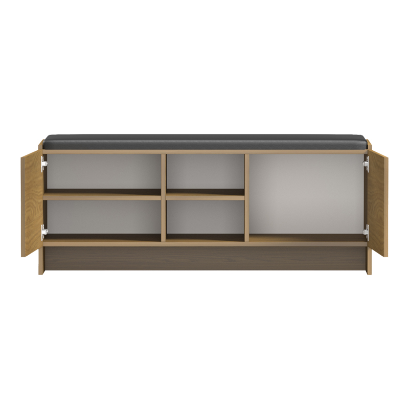 Entrance furniture stool-shoe rack Zulla pakoworld 10 pairs light walnut 110x37x43cm