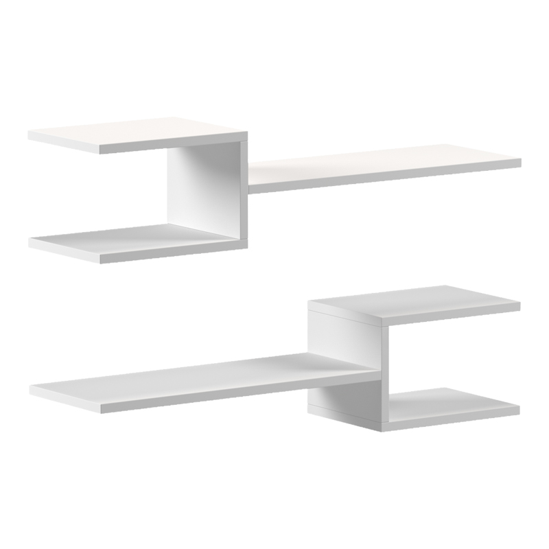 Sumpa wall shelf pakoworld 2pcs white 65x20x18cm