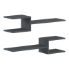 Sumpa wall shelf pakoworld 2pcs anthracite 65x20x18cm