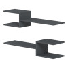 Sumpa wall shelf pakoworld 2pcs anthracite 65x20x18cm