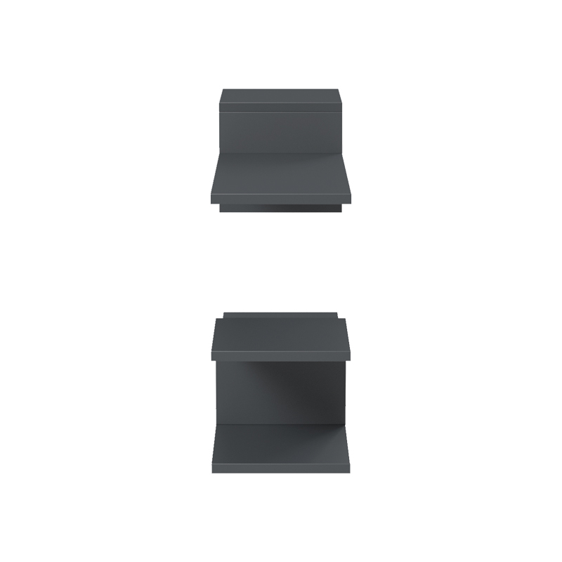 Sumpa wall shelf pakoworld 2pcs anthracite 65x20x18cm