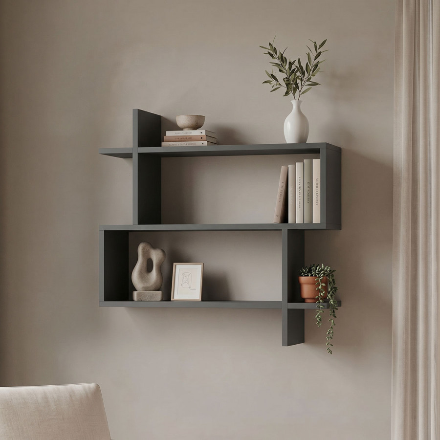 Parallel wall-shelf pakoworld anthracite 70x22x65.5cm