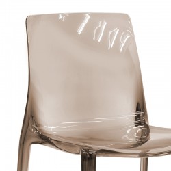 Καρέκλα Mirage pakoworld PC καφέ διαφανές