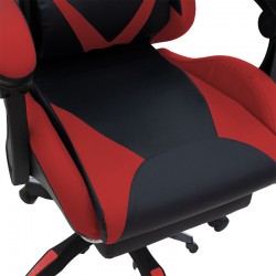 Καρέκλα γραφείου gaming με υποπόδιο Moza pakoworld PU μαύρο-κόκκινο