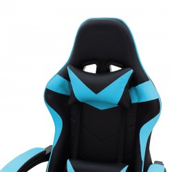 Καρέκλα γραφείου gaming Leoni pakoworld PU μαύρο-μπλε